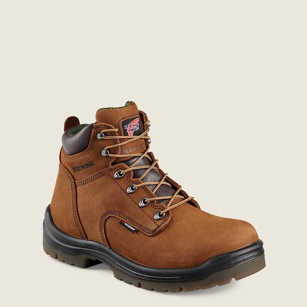 Red Wing Safety Boots King Toe® - 6-inch Waterproof Toe - Brown - Mens IXU307641